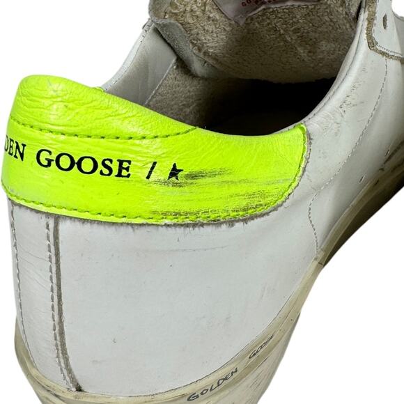 Golden Goose GGDB Hi Star Sneakers 37 7 Zebra Glitter Star Platform Distressed - Picture 9 of 14